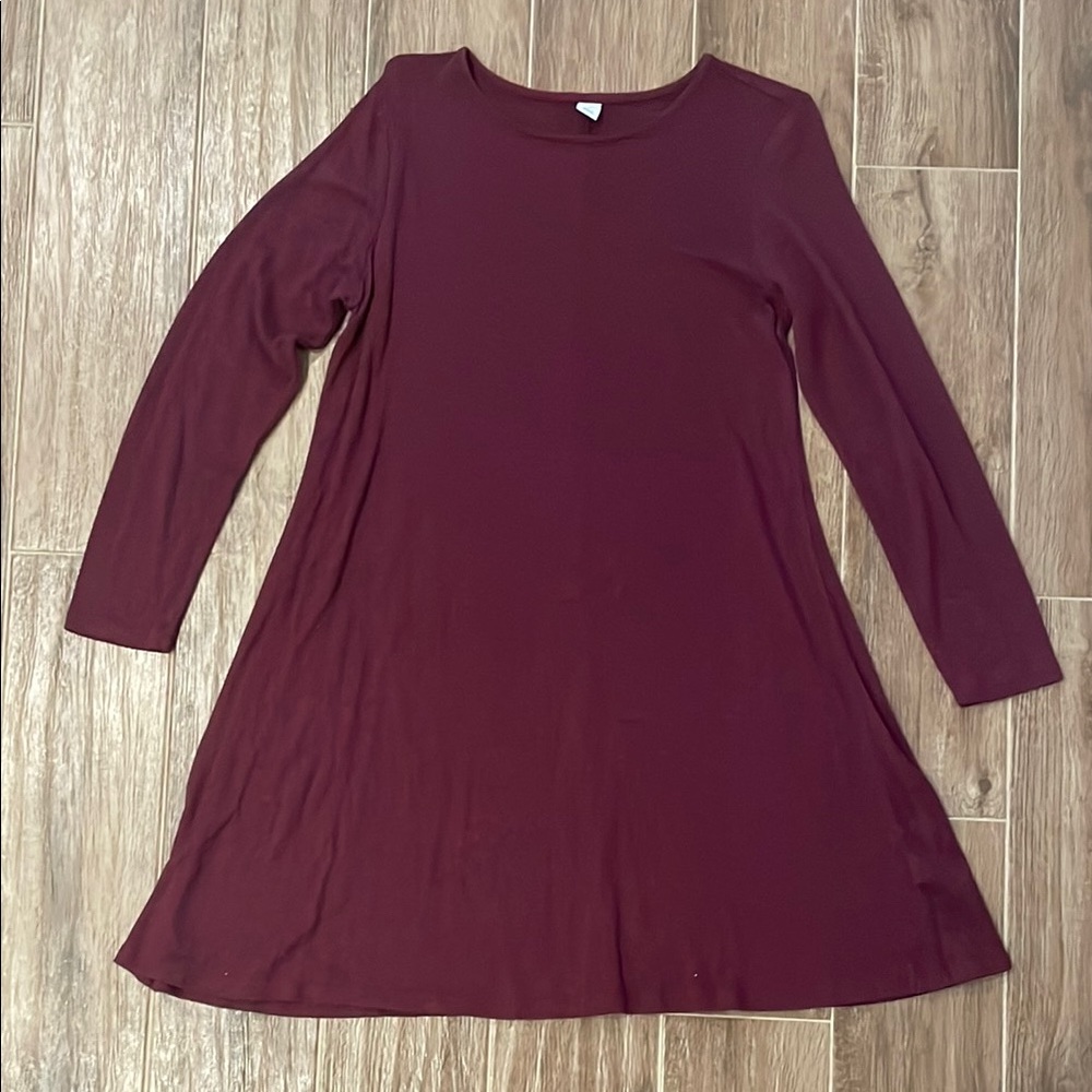 Old Navy Women's Long Sleeve Dress - Burgundy